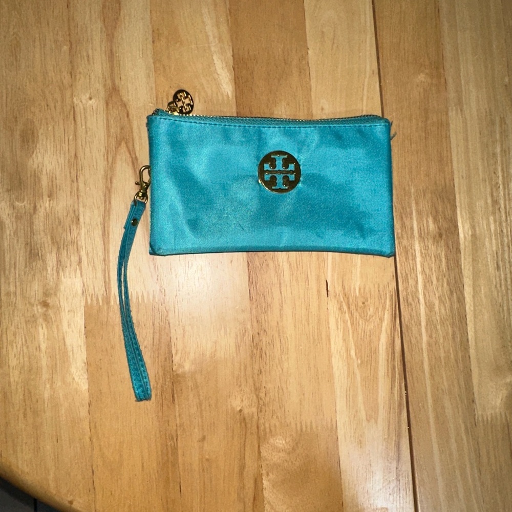 Tory Burch Aqua Blue Wristlet